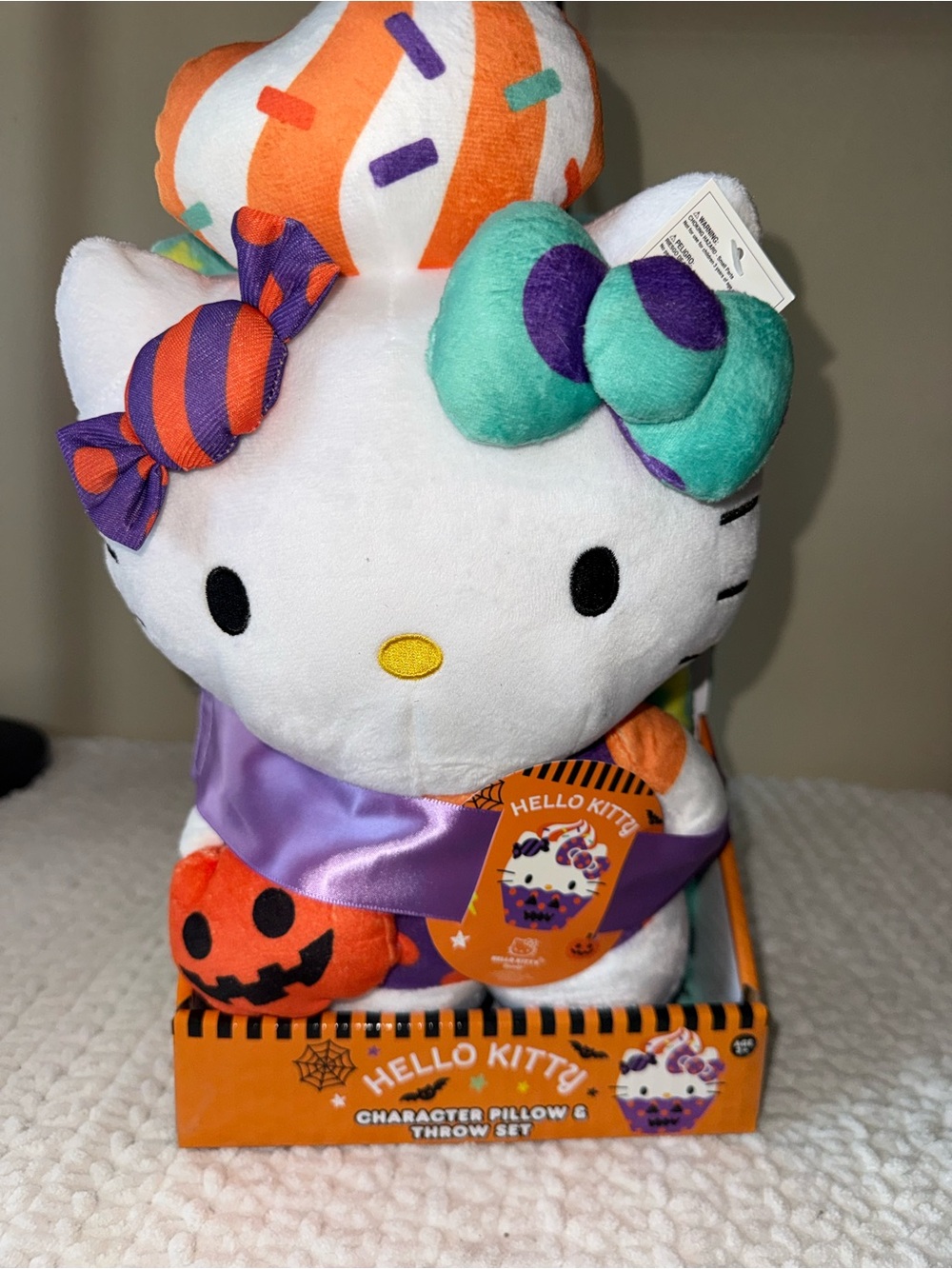 Hello Kitty character pillow and throw set